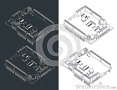DC and Stepper motor shield for Arduino Vector Illustration
