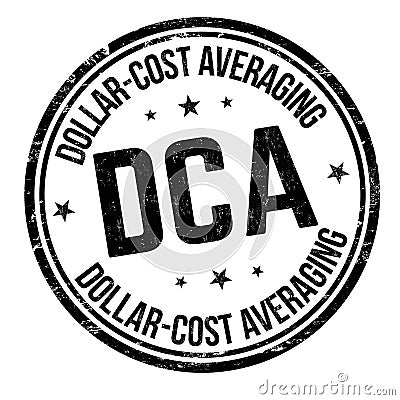 DCA dollar-cost averaging grunge rubber stamp Vector Illustration