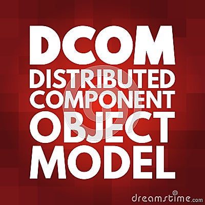DCOM - Distributed Component Object Model acronym, technology concept background Stock Photo