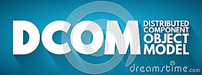 DCOM - Distributed Component Object Model acronym, technology concept background Stock Photo