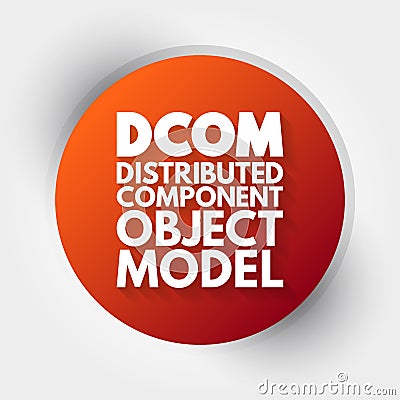 DCOM - Distributed Component Object Model acronym, technology concept background Stock Photo