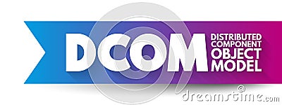 DCOM - Distributed Component Object Model is technology for communication between software components on networked computers, Stock Photo