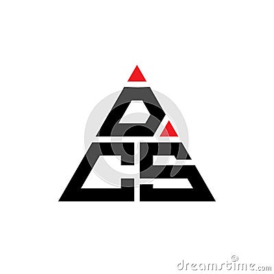 DCS triangle letter logo design with triangle shape. DCS triangle logo design monogram. DCS triangle vector logo template with red Vector Illustration