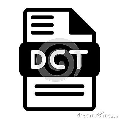 Dct file icon. Audio format symbol Solid icons, Vector illustration. can be used for website interfaces, mobile applications and Vector Illustration