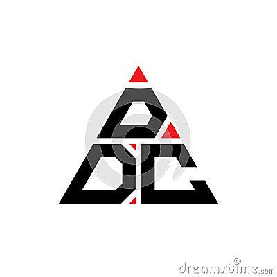 DDC triangle letter logo design with triangle shape. DDC triangle logo design monogram. DDC triangle vector logo template with red Vector Illustration