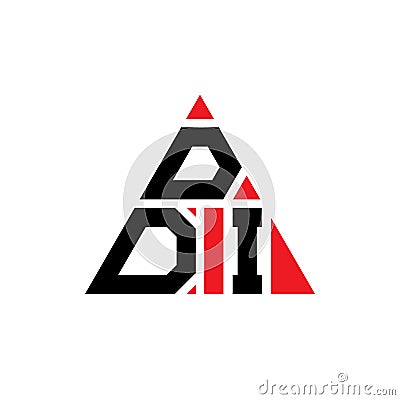 DDI triangle letter logo design with triangle shape. DDI triangle logo design monogram. DDI triangle vector logo template with red Vector Illustration