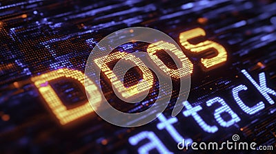 Understanding DDoS Attacks Through Data Visualization in a Digital Environment at Night Stock Photo