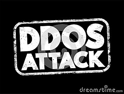 DDOS Attack occurs when multiple machines are operating together to attack one target, internet concept stamp Stock Photo