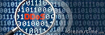 Distributed denial of service attack - DDoS attack detected Stock Photo