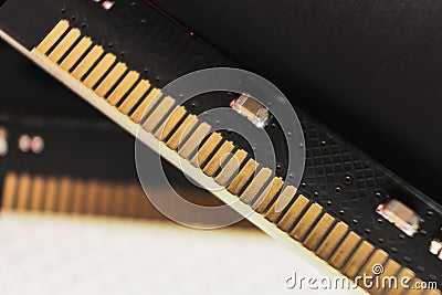 DDR4 DRAM computer memory module chipset macro Stock Photo