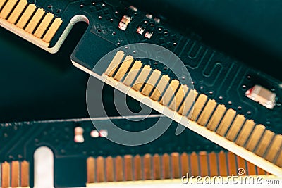 DDR4 DRAM memory module electrical chipset macro Stock Photo
