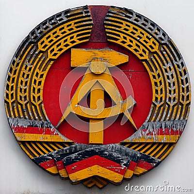 DDR east germany emblem hammer and circle Editorial Stock Photo