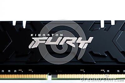 DDR4 32GB (2x16GB) 3600 MHz Fury Renegade Black Kingston Fury (ex.HyperX Editorial Stock Photo