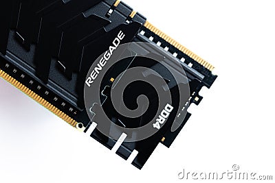 DDR4 32GB (2x16GB) 3600 MHz Fury Renegade Black Kingston Fury (ex.HyperX Editorial Stock Photo