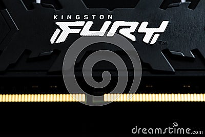 DDR4 32GB (2x16GB) 3600 MHz Fury Renegade Black Kingston Fury (ex.HyperX Editorial Stock Photo