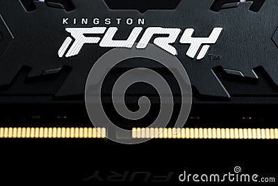 DDR4 32GB (2x16GB) 3600 MHz Fury Renegade Black Kingston Fury (ex.HyperX Editorial Stock Photo