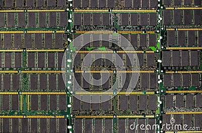 DDR RAM, Computer memory chips modules Stock Photo