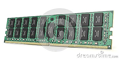 DDR ram computer memory module isolated on white Cartoon Illustration