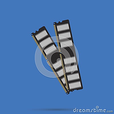 DDR RAM,Memory Module Vector Vector Illustration