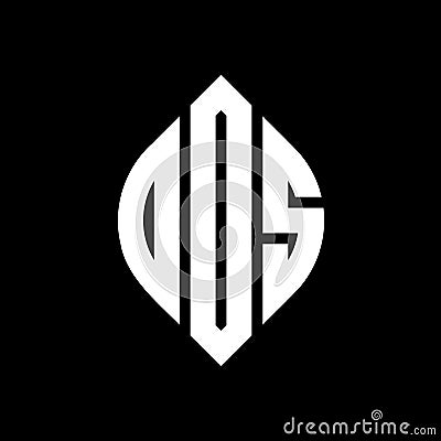 DDS circle letter logo design with circle and ellipse shape. DDS ellipse letters with typographic style. The three initials form a Vector Illustration