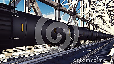 De auto's van de spoortank met olie op de sporen bij zonsopgang Treinvervoer van tankers De container van de vloeibare stookolie vector illustratie De auto's van de spoortank met olie op de sporen bij zonsopgang Treinvervoer van tankers De container van de vloeibare stookolie vector illustratie