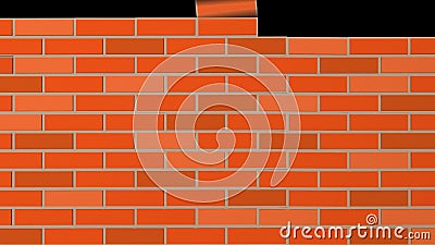 De bouw van muur van rode bakstenen Industriële en conceptuele animatie Inbegrepen alpha- kanaal stock illustratie De bouw van muur van rode bakstenen Industriële en conceptuele animatie Inbegrepen alpha- kanaal stock illustratie