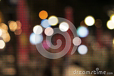 de focused bokeh light, abstract points pattern texture background at night Stock Photo