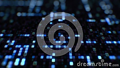 De mooie digitale blauwe kleur die van code hexadecimale grote gegevens zich op naadloze het scherm bewegen De veranderende symbo stock illustratie De mooie digitale blauwe kleur die van code hexadecimale grote gegevens zich op naadloze het scherm bewegen De veranderende symbo stock illustratie