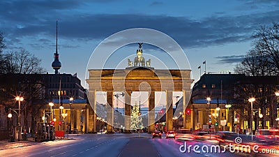 De poort van Brandenburg stock footage De poort van Brandenburg stock footage