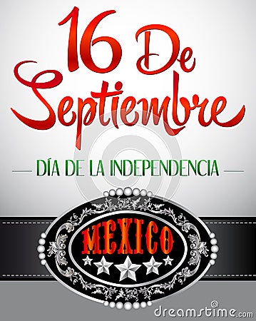 16 de Septiembre, dia de independencia de Mexico Vector Illustration