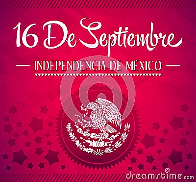 16 de Septiembre, dia de independencia de Mexico Vector Illustration