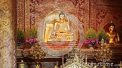 De standbeelden van Phrasingh Boedha, Chiangmai Thailand (geschotene dolly) stock video De standbeelden van Phrasingh Boedha, Chiangmai Thailand (geschotene dolly) stock video