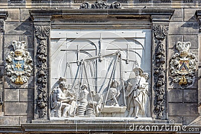 De Waag bas-relief Stock Photo