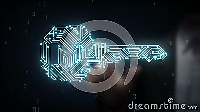 De zakenman wat betreft veiligheids zeer belangrijk systeem, vindt de technologie van het oplossingsconcept De zakenman wat betreft veiligheids zeer belangrijk systeem, vindt de technologie van het oplossingsconcept