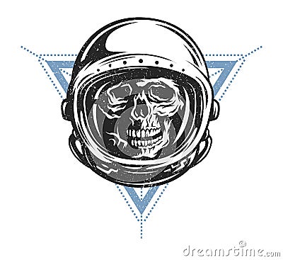 Dead astronaut in spacesuit. Vector Illustration