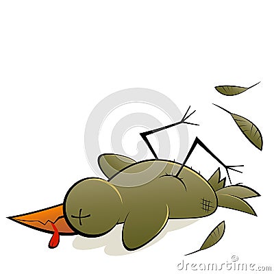 Dead Bird Vector Illustration