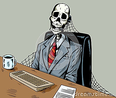 Dead in call centre Vector Illustration