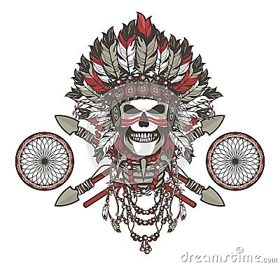 Dead chief badge Vector Illustration