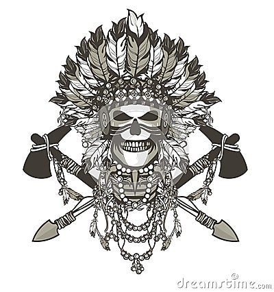 Dead chief badge Vector Illustration