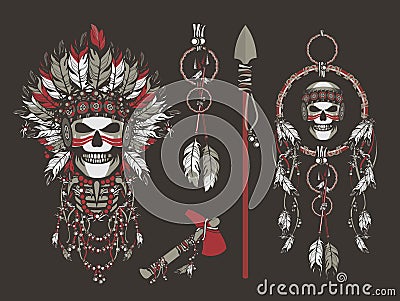 Dead chief designer set Vector Illustration