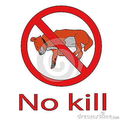 Dead dog on the poster for World Animal Day. No kill. isolated vector illustration Vector Illustration