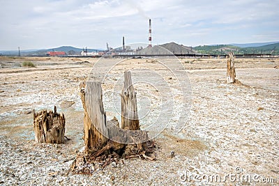 Dead ecological desert near Karabash Copper mill. Stock Photo