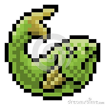 Dead Fish Eight Bit Pixel Art Game Icon Vector Illustration