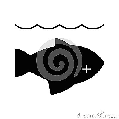 Dead fish symbol for environmental destruction Vector Illustration