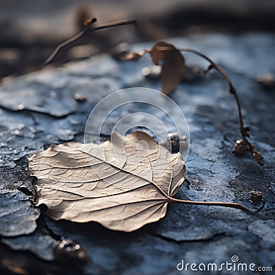 a dead leaf laying on the ground Stock Photo