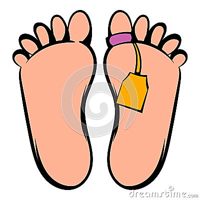 Dead man tag morgue icon, icon cartoon Vector Illustration