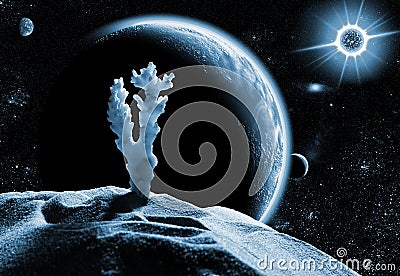 Dead planet in space Stock Photo