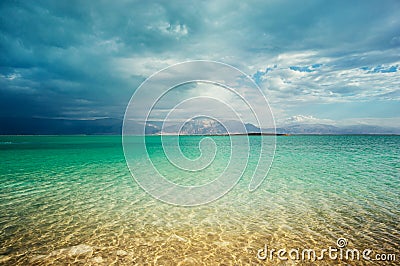 Dead Sea coastline Stock Photo