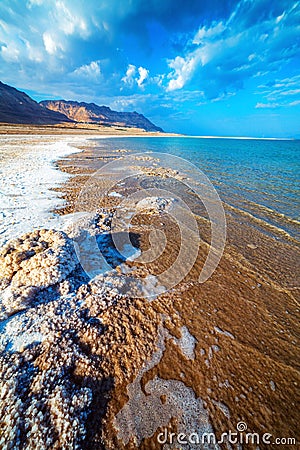 Dead Sea coastline Stock Photo