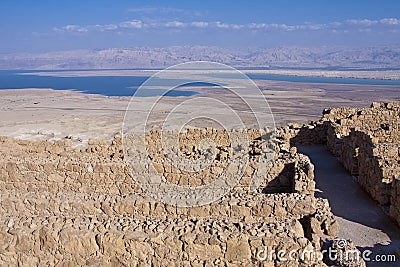 The dead sea from Masada Stock Photo